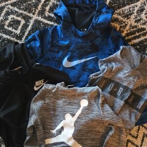 Nike Kids Blue and Black Camo Hoodie
